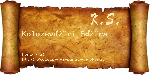 Kolozsvári Sára névjegykártya