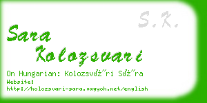 sara kolozsvari business card